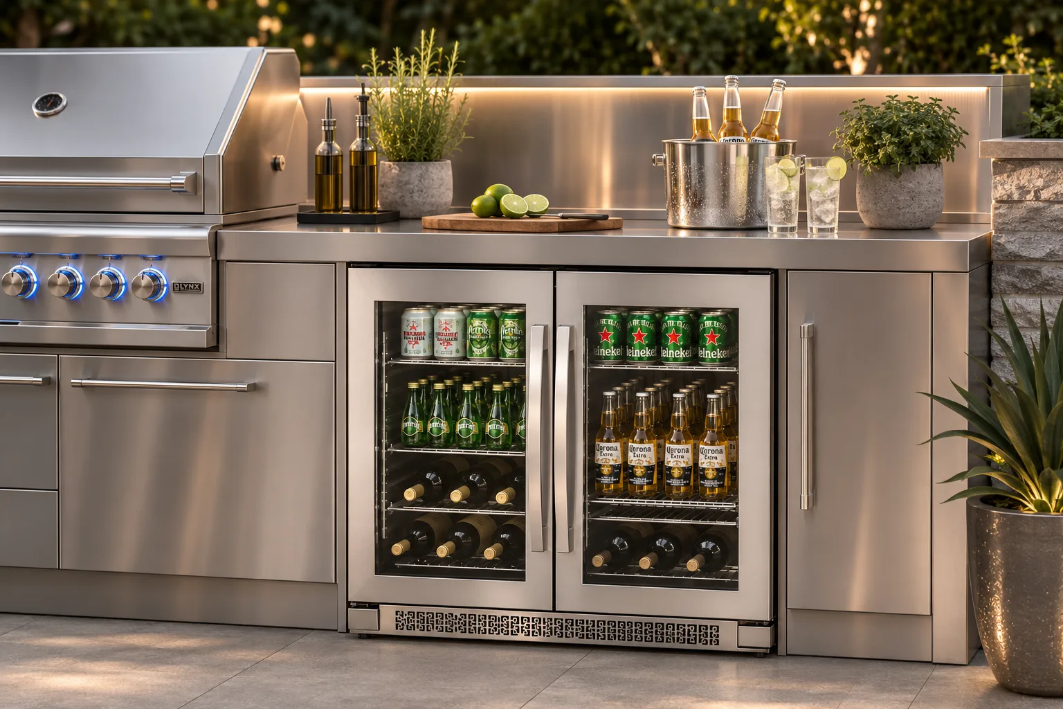 Outdoor Refrigerator Drawers or Glass-Door Beverage Coolers
