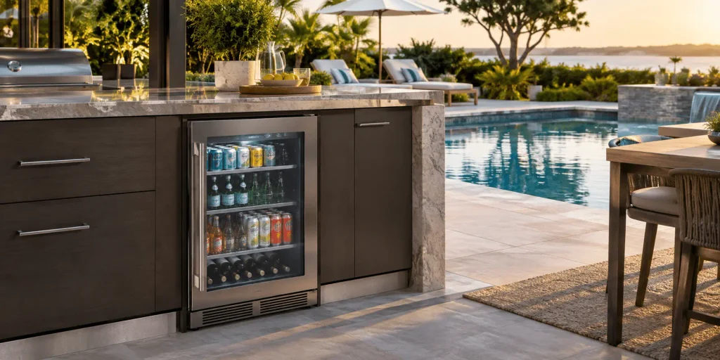 Outdoor Kitchen Refrigeration Sizing Guide: Capacity, Layout, and Beverage Cooler Selection