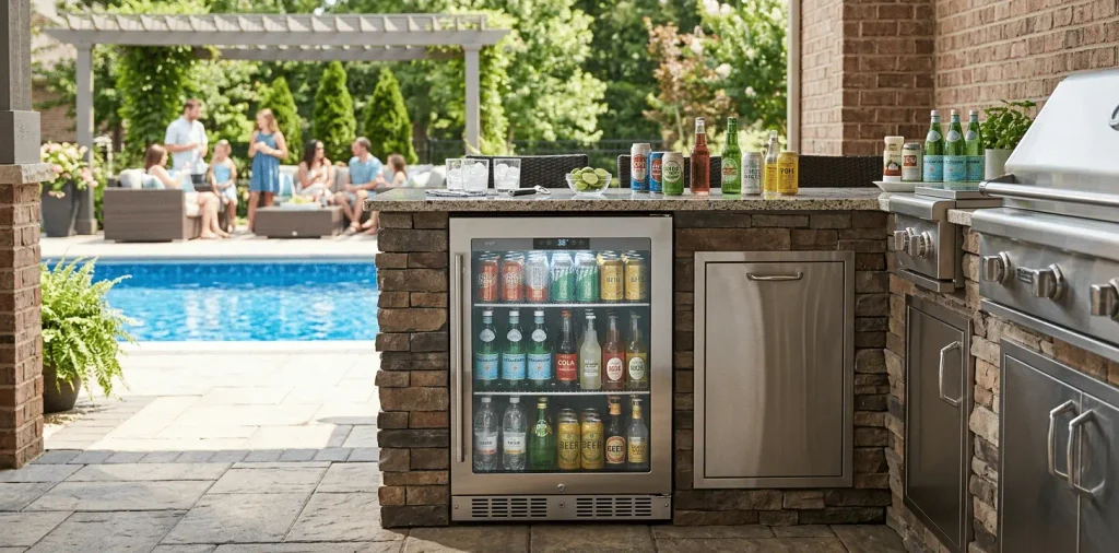 Outdoor Kitchen Refrigeration Sizing Guide: Capacity, Layout, and Beverage Cooler Selection