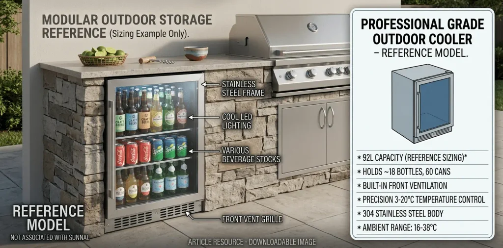 Outdoor Kitchen Refrigeration Sizing Guide: Capacity, Layout, and Beverage Cooler Selection