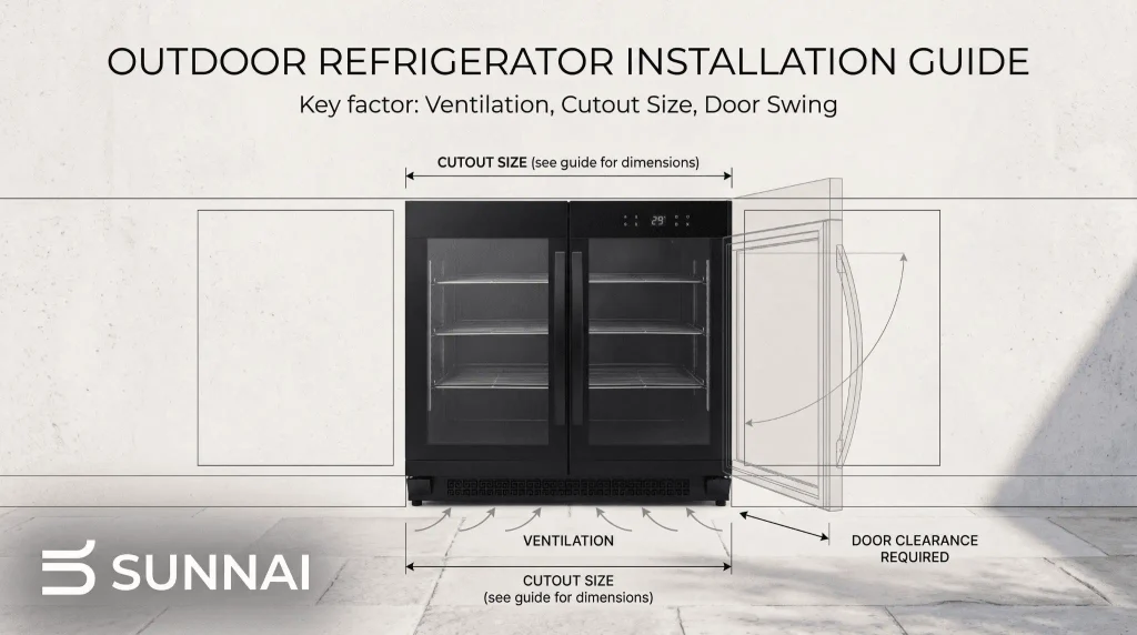 Outdoor Refrigerator Installation Guide: Ventilation, Cutout Size and Door Clearance